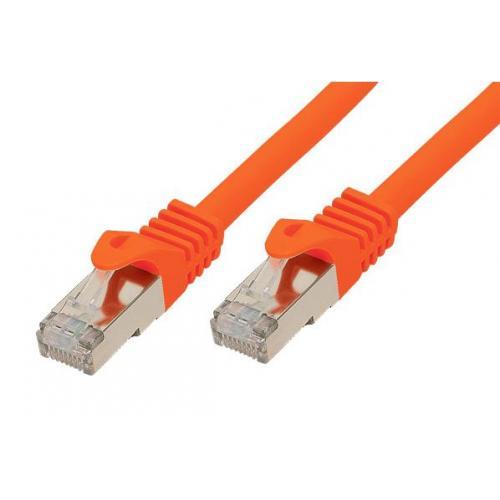RJ45 Patchkabel MitCat.7 Rohkabel Und Rastnasenschutz (RNS®), S/FTP, PiMF, Halogenfrei, 600MHz, OFC, Orange, 7,5m, Good Connections® (8070R-075O)