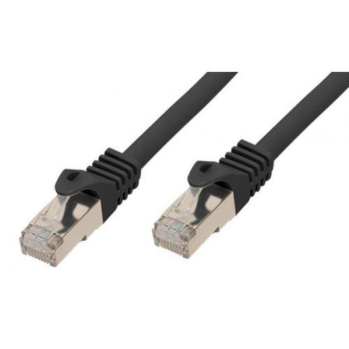 RJ45 Patchkabel MitCat.7 Rohkabel Und Rastnasenschutz (RNS®), S/FTP, PiMF, Halogenfrei, 600MHz, OFC, Schwarz, 7,5m, Good Connections® (8070R-075S)