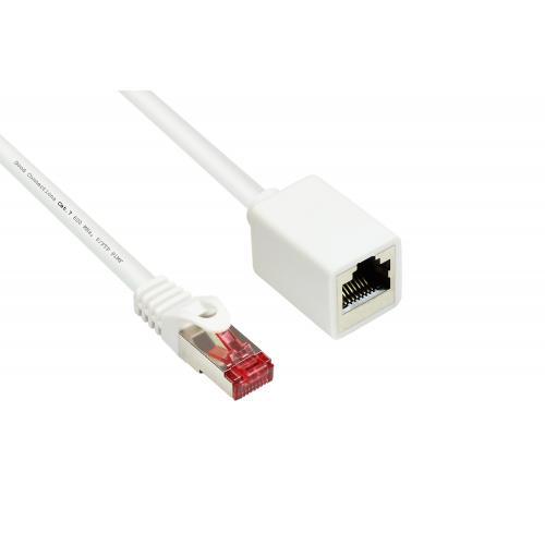 RNS® Patchkabelverlängerung Mit Rastnasenschutz, Cat. 6, S/FTP, PiMF, PVC, 250MHz, OFC, CU, Weiß, 5m, Good Connections® (8063VR-050W)