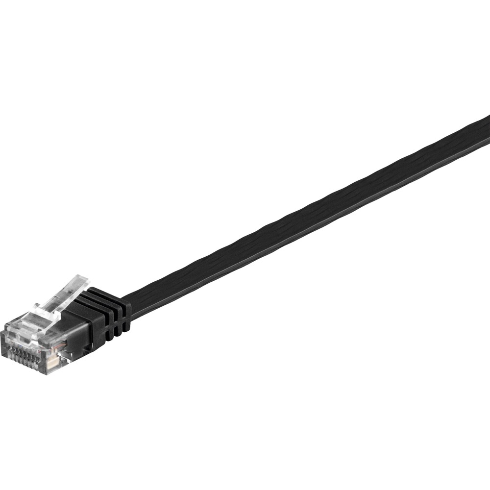 Wentronic Goobay - Netzwerkkabel - RJ-45 (M) Bis RJ-45 (M) - 15,0m - UTP - CAT 6 - Geformt, Flach - Schwarz (95383)