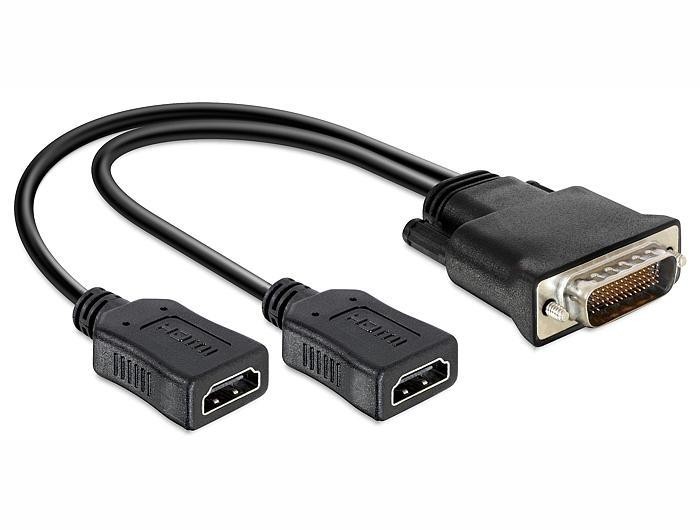 DeLOCK 65280 Video Cable Adapter 0.25 M DMS 2 X HDMI Black