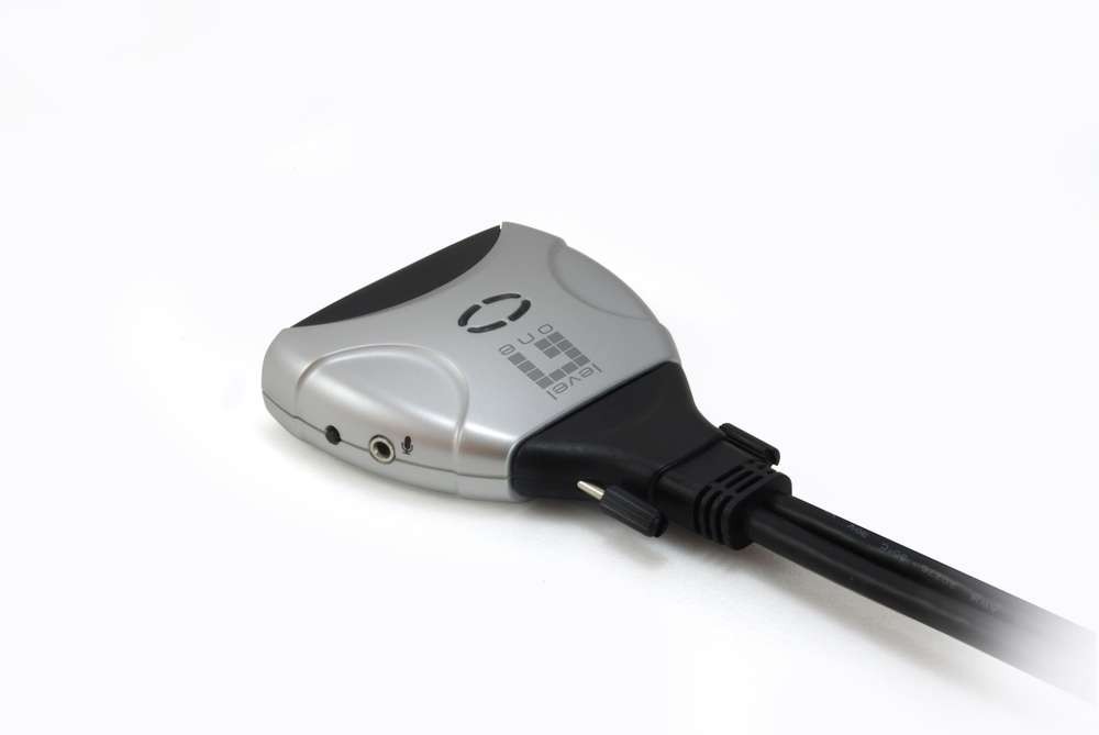 LevelOne 2-Port USB DVI-D Single Link Cable KVM Switch. Audio Support