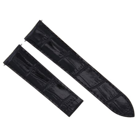 20mm Leather Watch Band Strap Clasp Fit Cartier Tank Francisas 2564 Watch Black