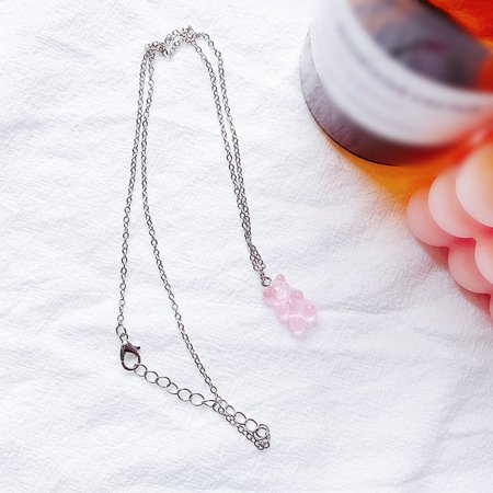 Gift Cute Colorful Bear Gummy Necklace Korean Clavicle Chain Korean Version Female Noble Temperament Pendant Gifts for Her