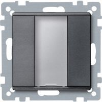 Merten 627514 Taster 1fach Plus, Anthrazit, System M