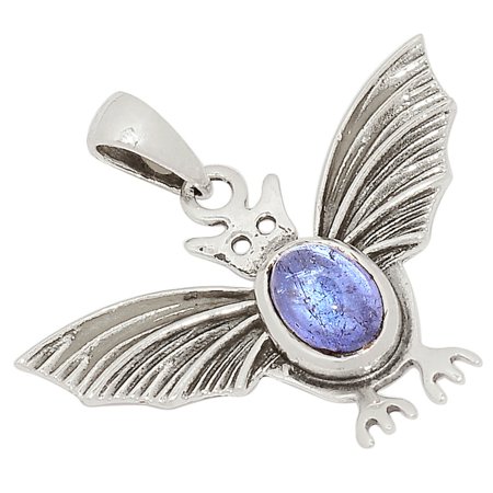 Tanzanite Cabochon 925 Sterling Silver Pendant Jewelry ALLP-8775