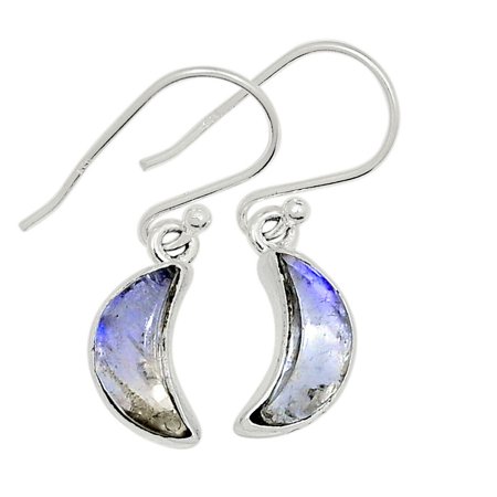 Crescent Moon - Moonstone 925 Sterling Silver Earring Jewelry ALLE-5797