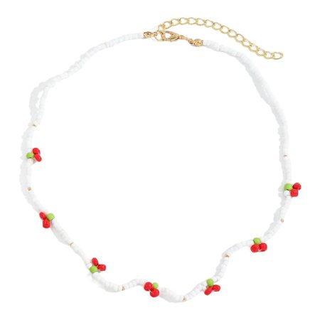 Lacyie Boho Layered Flower Necklaces Y2k Colorful Beaded Choker for Girl Lock Chain Necklaces Gummy Bear Necklaces Adjustable Multilayer Chain Necklac