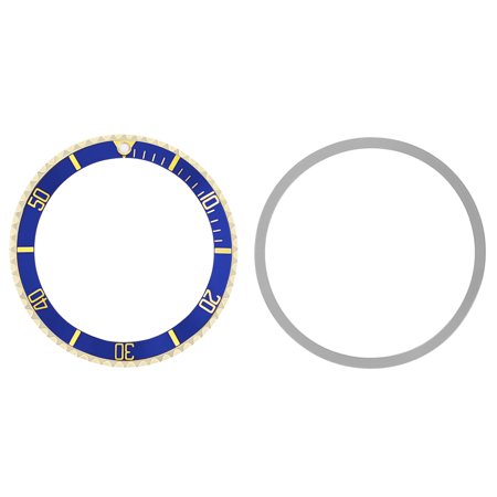 Bezel & Insert for Rolex Submariner 18k Real Gold 5508  5512  5513  1680 Blue