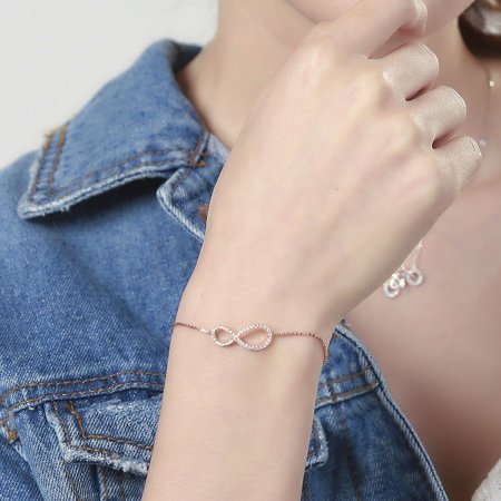 OUTAD B-0036 S925 Sterling Silver Love You Forever Sign Bracelets Gift for Lady
