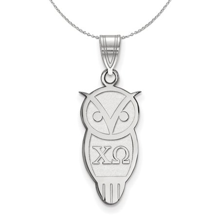 The Black Bow Sterling Silver Chi Omega Medium Pendant Necklace - 16 Inch