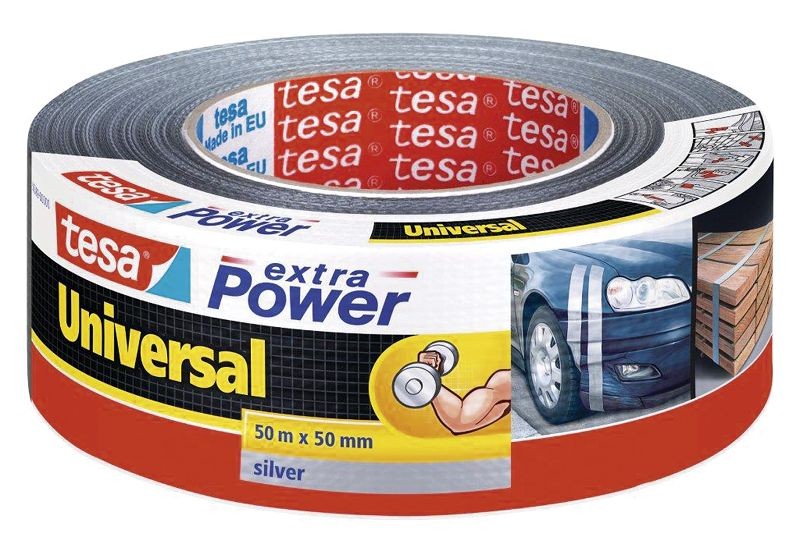 Tesa® 56389 Extra Power Universal Fabric Tape - Silver - 48mm X 50m
