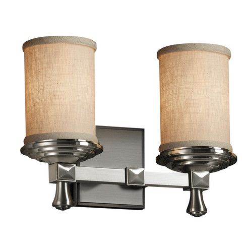 Deco 2-Light Bath Bar, Justice Design Group FAB-8532-10-WHTE-DBRZ 481VGD (390518)