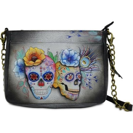 Anuschka Hand Paint Leather Compact Crossbody Front Pocket NEW 123-9734