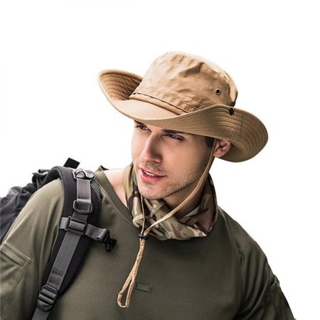 MEROTABLE Unisex Foldable Folding Lightweight Breathable Sunshade Bucket Hat Cap Khaki
