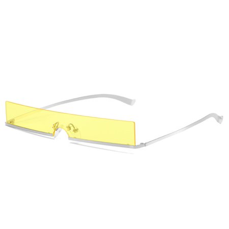 Sunglasses Square Rimless Sunglasses Women S Glasses 9306 Silver Frame Reed Polarized Sunglasses Lightweight Metal Frame Sun Protection Special Glasse