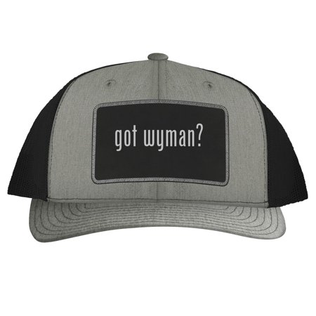 Got Wyman? - Leather Black Patch Engraved Trucker Hat  Heather-Black  One Size