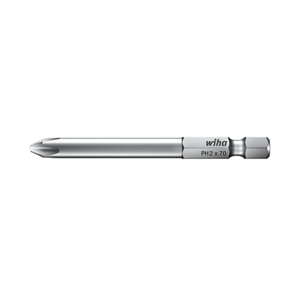 Wiha Professional-Bit - Phillips - Form E 6.3 - Phillips - Hexagonal - PH2 - Chromium-vanadium Steel - DIN 3126 - ISO 1173 (22510)