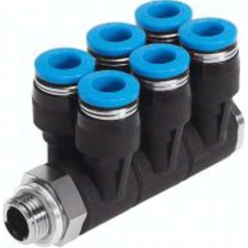 Festo QSLV6-G1/4-6 Series, 186255, Tube Port, Pneumatic Connection, G1/4 Male Thread