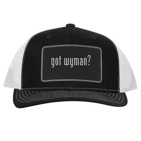 Got Wyman? - Leather Black Patch Engraved Trucker Hat  Black-White  One Size