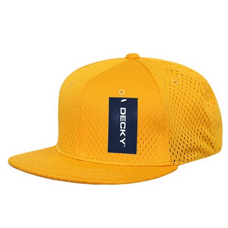 Decky 1128 Mesh Jersey Flat Bill Snapbacks  Gold