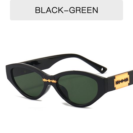 5325 Oval Small Frame Sunglasses Bright Black Dark Green Fashionable Retro Sunglasses Oval Shape Small Frame Pc Sun Glasses Border