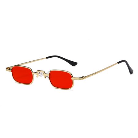 Women S Sunglasses Square Sunglasses Women S Fashion Net Red Glasses 9303 E Gold Frame Red Film Polarized Sunglasses Lightweight Metal Frame Sun Prote