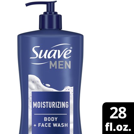 Suave Men Face & Body Wash  Body Cleanser for Moisturized Skin with Shea Butter & Coconut Oil with an All Day Creamy Scent 28 Oz