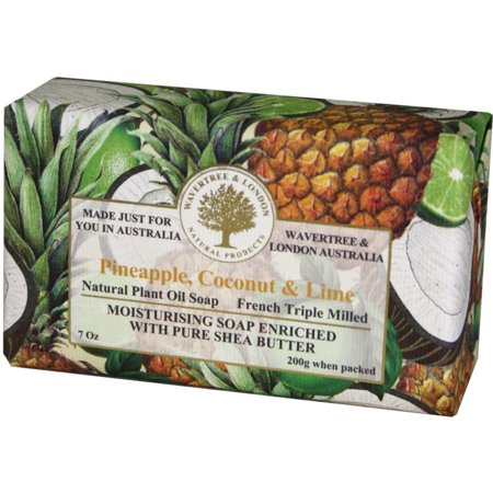 Wavertree & London Pineapple  Coconut & Lime -Triple-milled (twice) Shea Butter Soap Bar -Rich & Creamy Lather by Simple Scents Australia