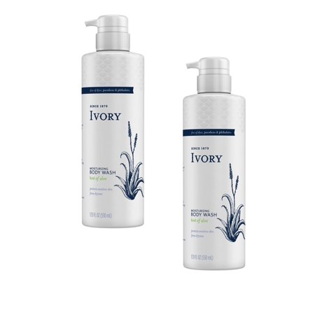 Ivory Sensitive Skin Moisturizing Body Wash Hint of Aloe  17.9 Fl Oz - 2 Pack