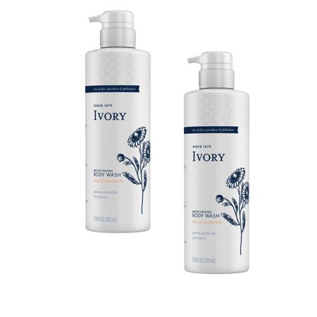 Ivory Sensitive Skin Moisturizing Body Wash Hint of Chamomile  17.9 Fl Oz - 2 Pack