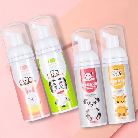 MQing 60ml Foam Toothpaste Food Grade Natural Formula Water Toddler Whitening Toothpaste with Orange Flavor for Home