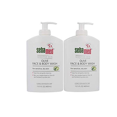 Sebamed Olive Face and Body Wash with Pump for Sensitive and Delicate Skin PH 5.5 Ultra Mild Dermatologist Recommended Cleanser 13.5 Fluid Ounces (400