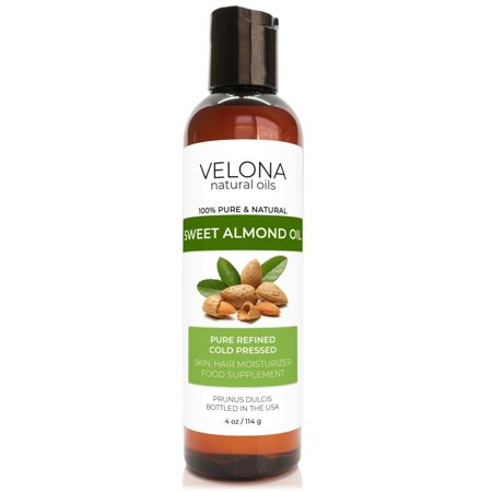 Sweet Almond Oil 4 Oz REFINED NATURAL SKIN FACE Cold Pressed 100% PURE VELONA