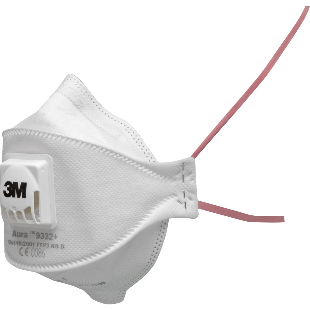 3M Aura Comfort Cool Flow Particulate Respirator 9332, FFP3, Valved,