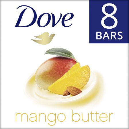 Dove Beauty Bar Women S Bath Soap Glowing Mango & Almond Butters  3.75 Oz 8 Bars