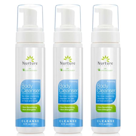 Rinse Free No Shower Body Wash by Nurture Valley | Full Body Waterless Cleansing Foam That Also Moisturizes  and Protects Skin - Wipe Away Cleanser - 