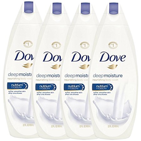 Pack of (4) Dove Body Wash Deep Moisture for Dry Skin Hydration Profunde- 22 Oz Bottle