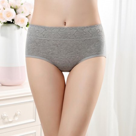 Women Lace Panties Breathable Cotton Briefs Mid-waist Briefs Menstrual Period Panties Full Coverage Briefs Cozy Stretch Briefs