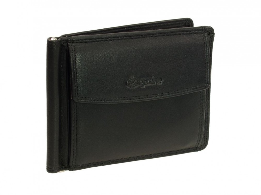 Esquire Duo Leder Dollarclip 2564-59 Schwarz Geldbörse Mit Scheinklammer