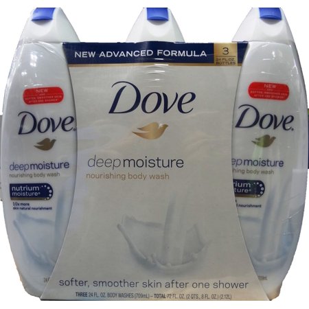 Deep Moisture 3-24 FL OZ Nourishing Body Wash  72 FL OZ  Softer  Smoother Skin After One Shower by Dove