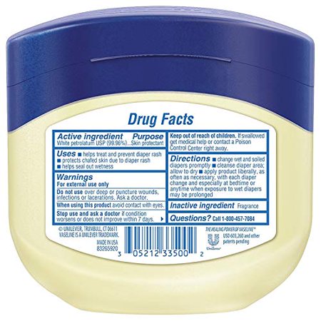Vaseline 100% Pure Petroleum Jelly  Baby Skin Protectant  13 Oz Pack of 4