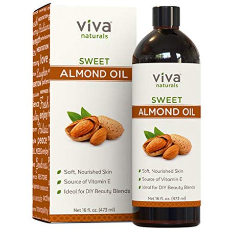 Almond Oil (16 Oz); Sweet Almond Oil for Skin or Almond Oil for Hair  the Perfect Natural Body Oil for Women  Great as Unscented Massage Oil