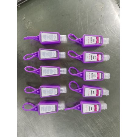 50 Bulk Pack | by the Clique Aloe Hand Sanitizer with Silicone Holders 1 Oz / 30 Ml Travel Size with Colorful Hook on Sleeves | Classroom Set | Employ