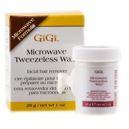 GiGi Microwave Tweezeless Wax Facial Hair Remover - 1 Oz - 0255 - Pack of 3 with Sleek Comb