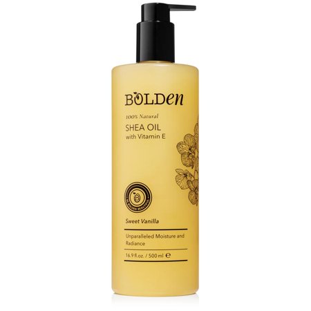 BOLDEN SHEA OIL with Vitamin E | 100% Natural | Unparalleled Moisture & Radiance for Skin & Hair | Sweet Vanilla Scented | 16.9 Fl Oz