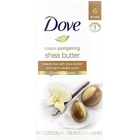Dove Purely Pampering Shea Butter Beauty Bar Soap  3.5 Ounce / 100 Gram (Pack of 12 Bars)