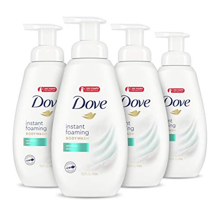 Dove Instant Foaming Body Wash Softer Skin Sensitive Skin Effectively Washes Away While Nourishing Your Skin 13.5 Oz Pack of 4