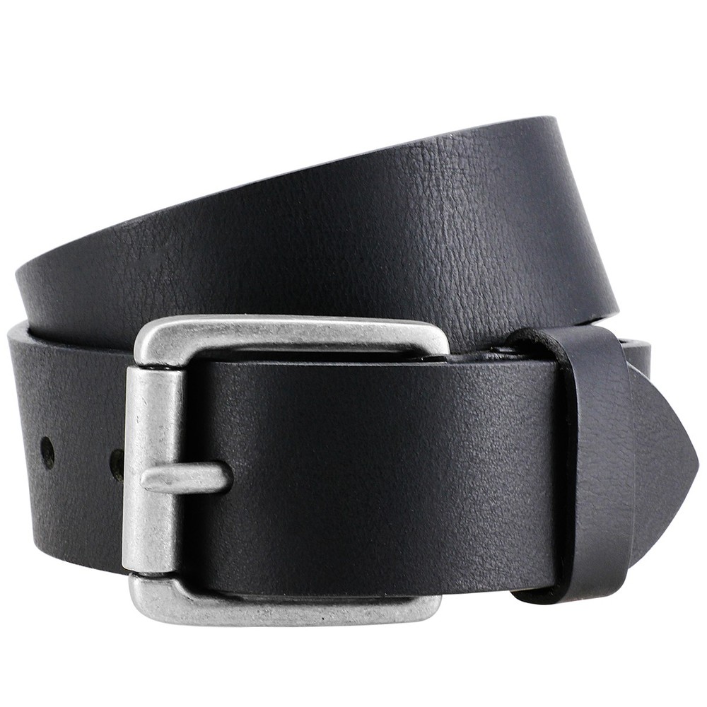 Ledergürtel Aus Softem Büffelleder, Marke Lindenmann, Schwarz, 40 Mm, 9021