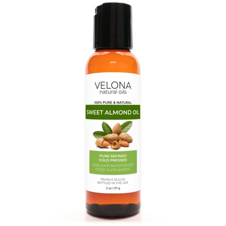 Sweet Almond Oil 2 Oz REFINED NATURAL CARRIER Cold Pressed 100% PURE VELONA